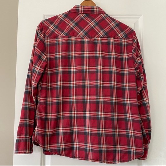 JACHS Girlfriend "Bea" Plaid Flannel Western Shirt w Pearl Snaps + MEASUREMENTS - Picture 9 of 11